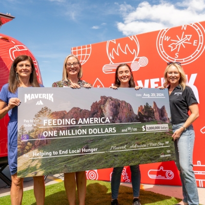 $1M Check From Left Crystal Maggelet, Lauren Biedron, Jennifer Lackey, and Michelle Monson